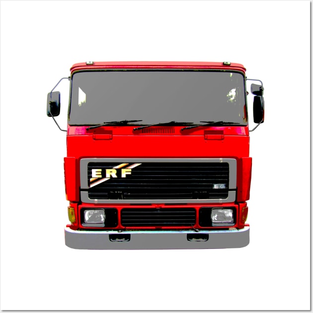 ERF E6 1980s classic heavy lorry red Wall Art by soitwouldseem